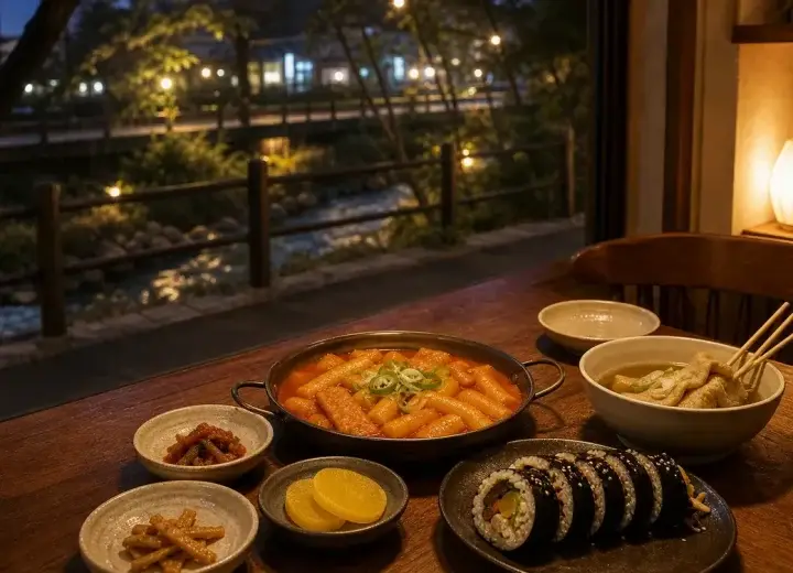 저녁 산책길 동네 분식집 체크 메모 대표 이미지