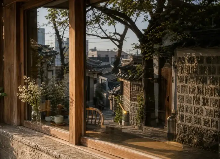 창문 반사가 예쁜 골목 포토존 기록 대표 이미지