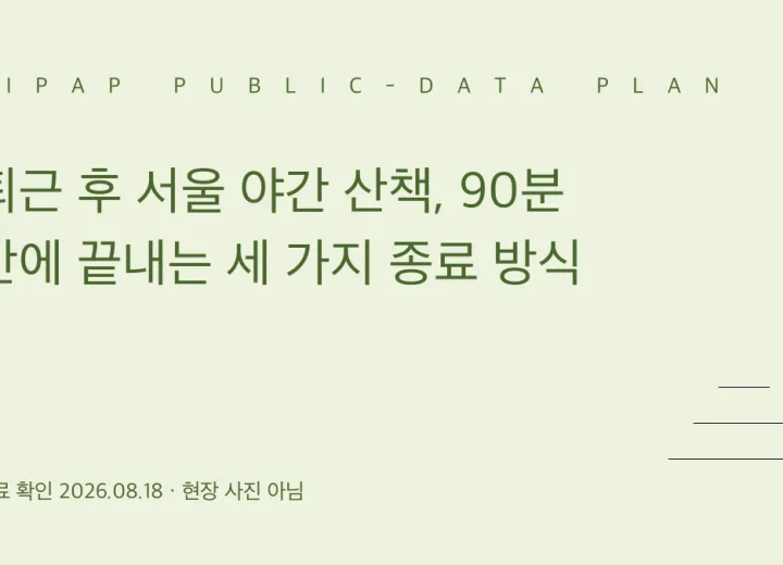 서울 야간 산책의 출구 복귀형 일방향형 환승형 비교 정보 그래픽
