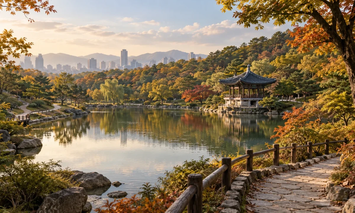 북서울꿈의숲 방문 주제를 표현한 설명용 일러스트. 실제 현장 사진이나 시설 배치가 아닙니다.
