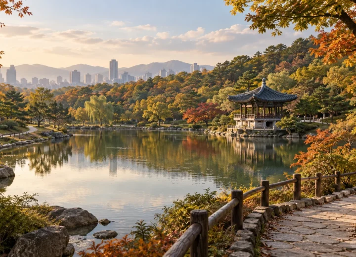 북서울꿈의숲 방문 주제를 표현한 설명용 일러스트. 실제 현장 사진이나 시설 배치가 아닙니다.